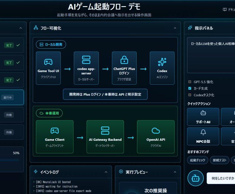 日系 AI 游戏启动仪表盘