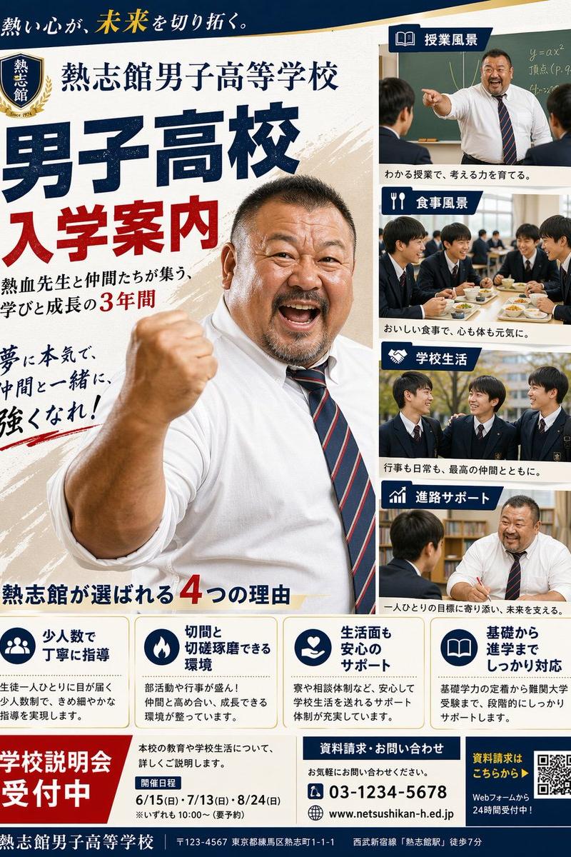 日本男子高中招生海报