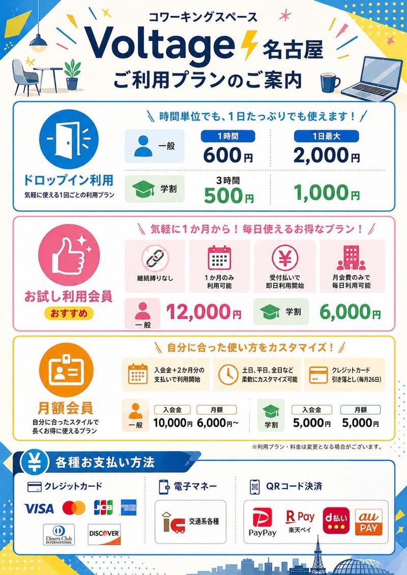 日式共享办公空间价格宣传单