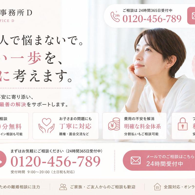 优雅的日本离婚法律服务 LP 首屏设计