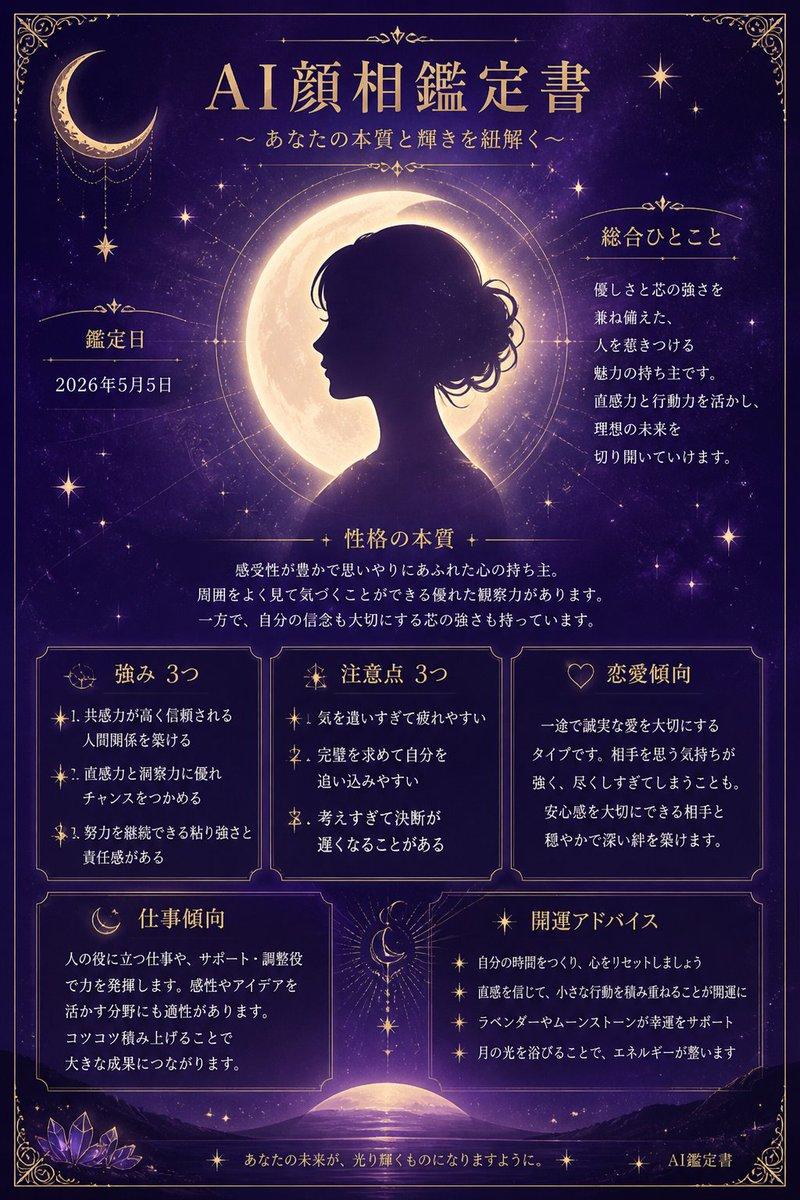 神秘的 AI 日本面相占卜报告