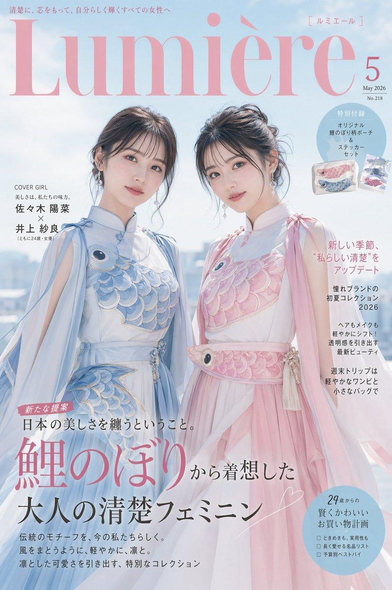 日式时尚杂志封面:鲤鱼旗主题礼服