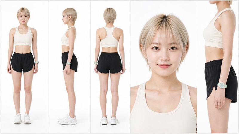 日本女性跑步者角色设定图