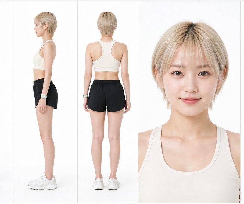 日本女性跑步者角色设定图