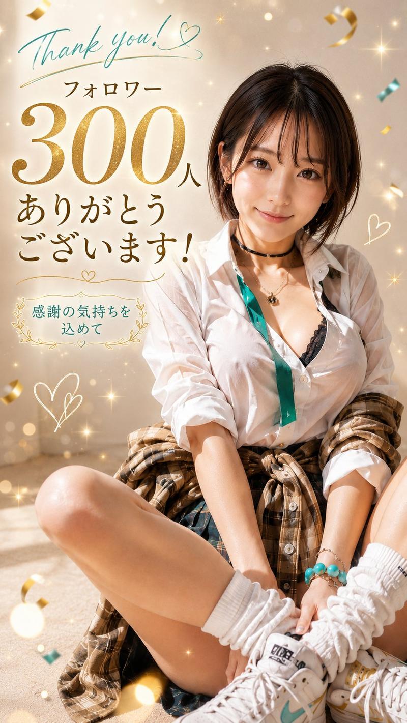 日系 300 粉丝感谢海报