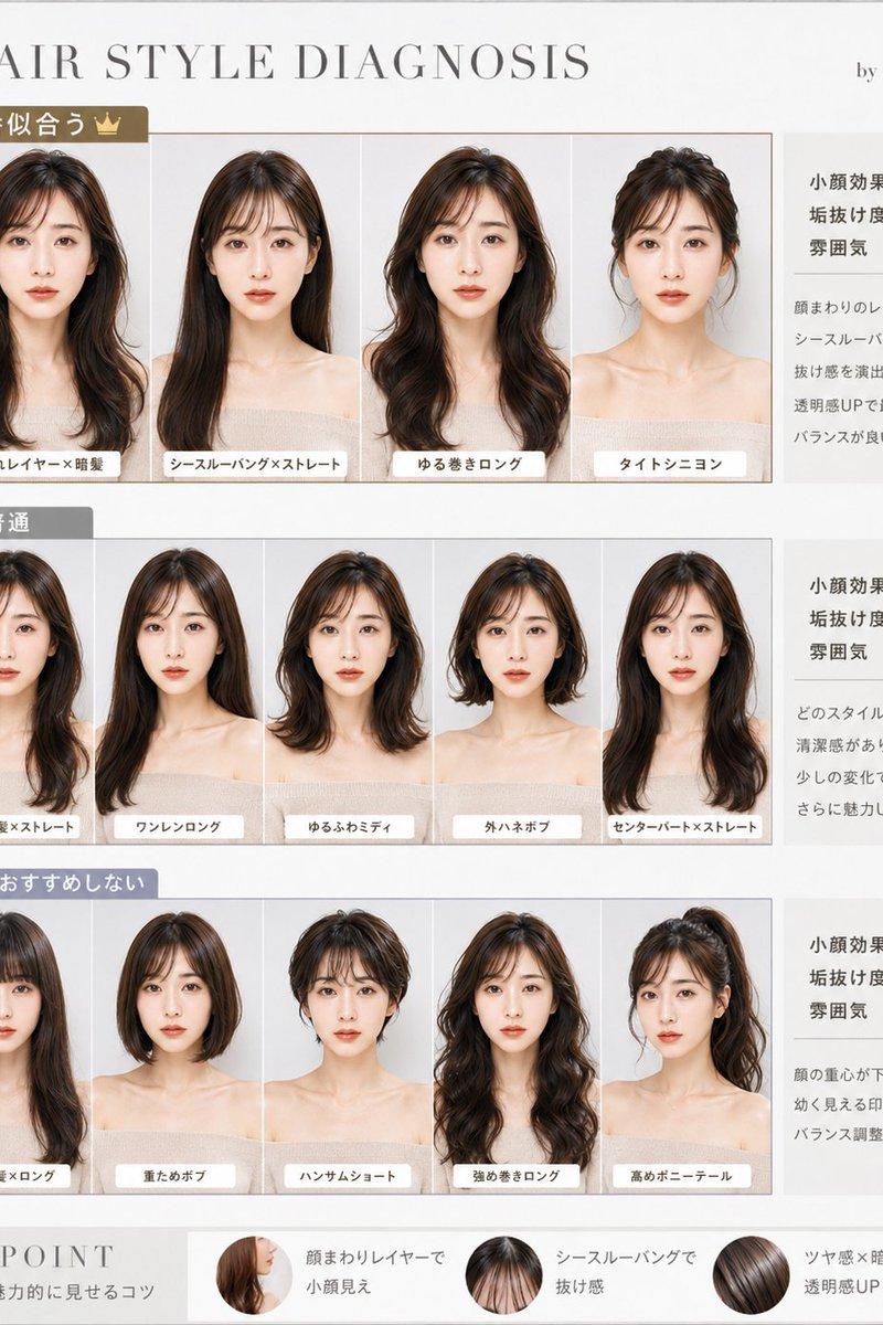 日式发型诊断图表
