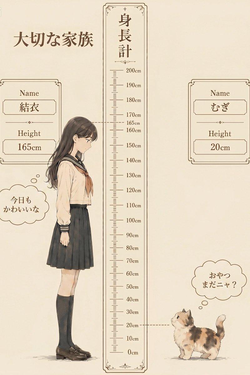 怀旧风身高测量家庭海报