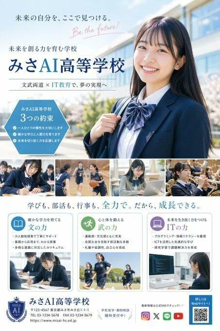 日本高中招生宣传册设计