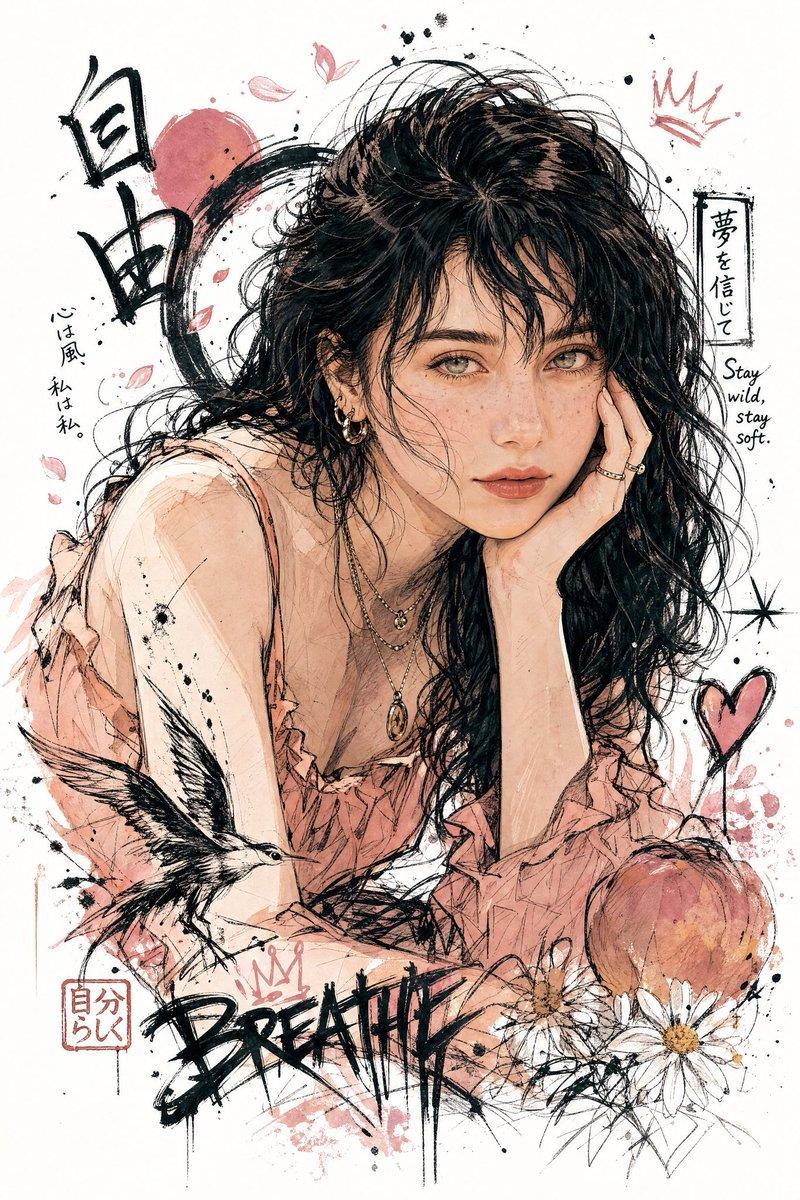 日式涂鸦风格插画