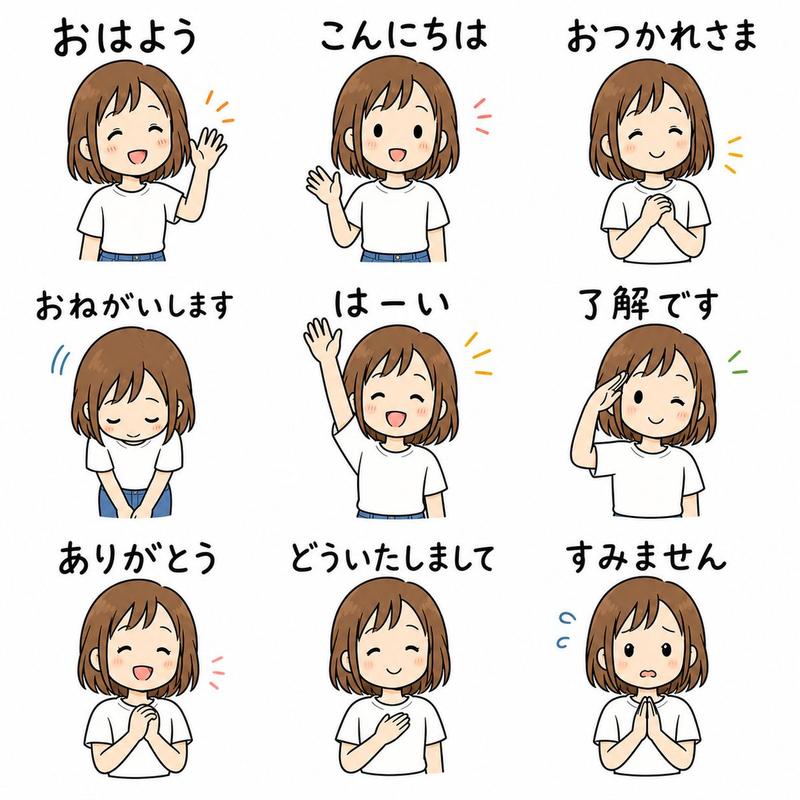 九款日式 LINE 问候贴纸