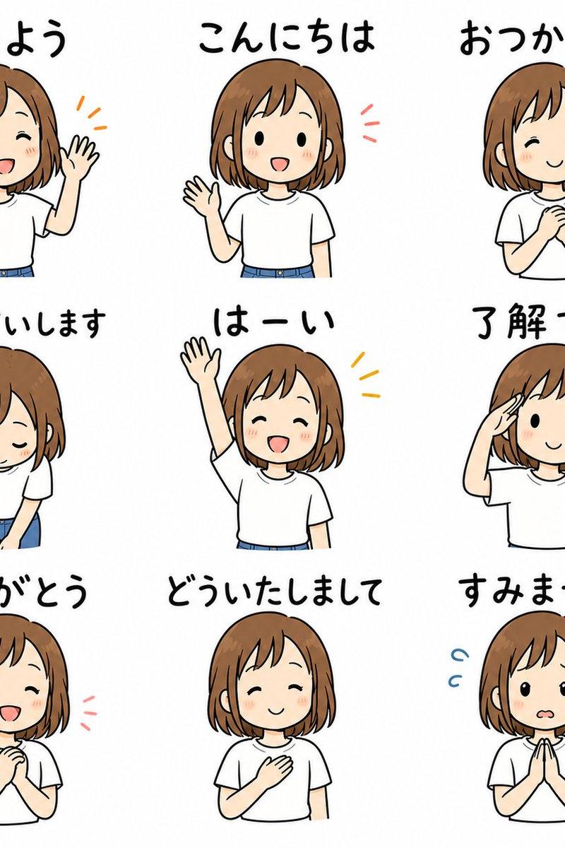 九款日式 LINE 问候贴纸