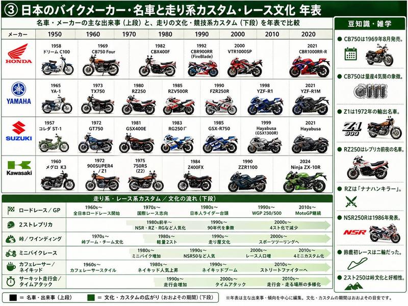 日本摩托车发展史信息图