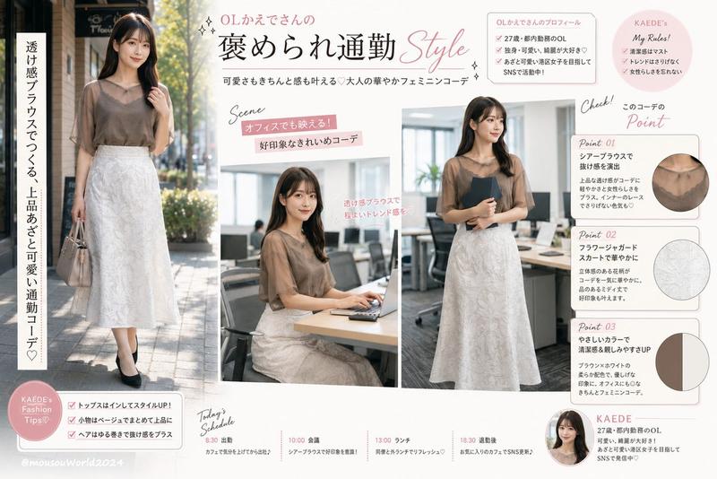 日系职场穿搭杂志排版