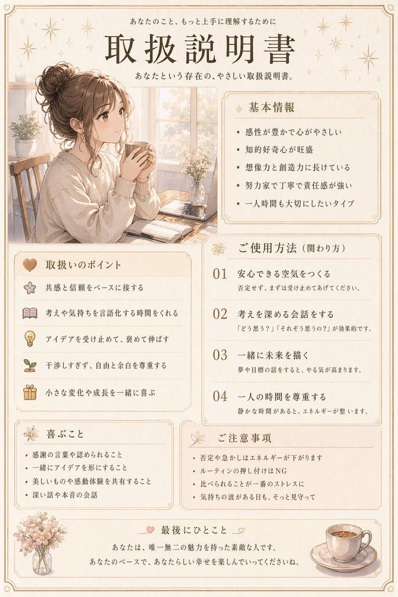 日式性格说明书海报