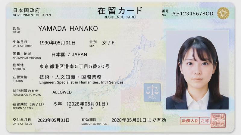 真实的日本在留卡