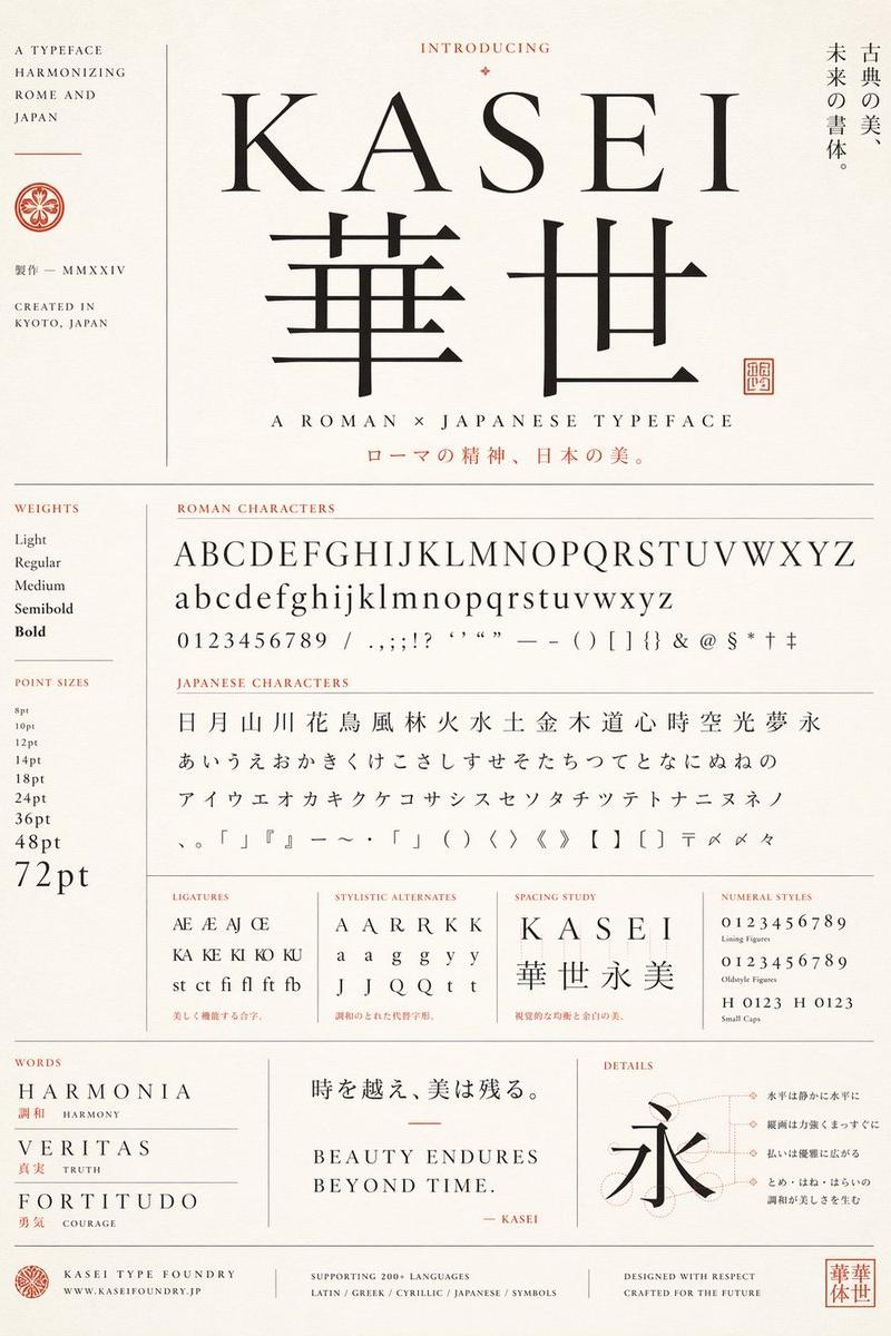 日式罗马字体样本海报