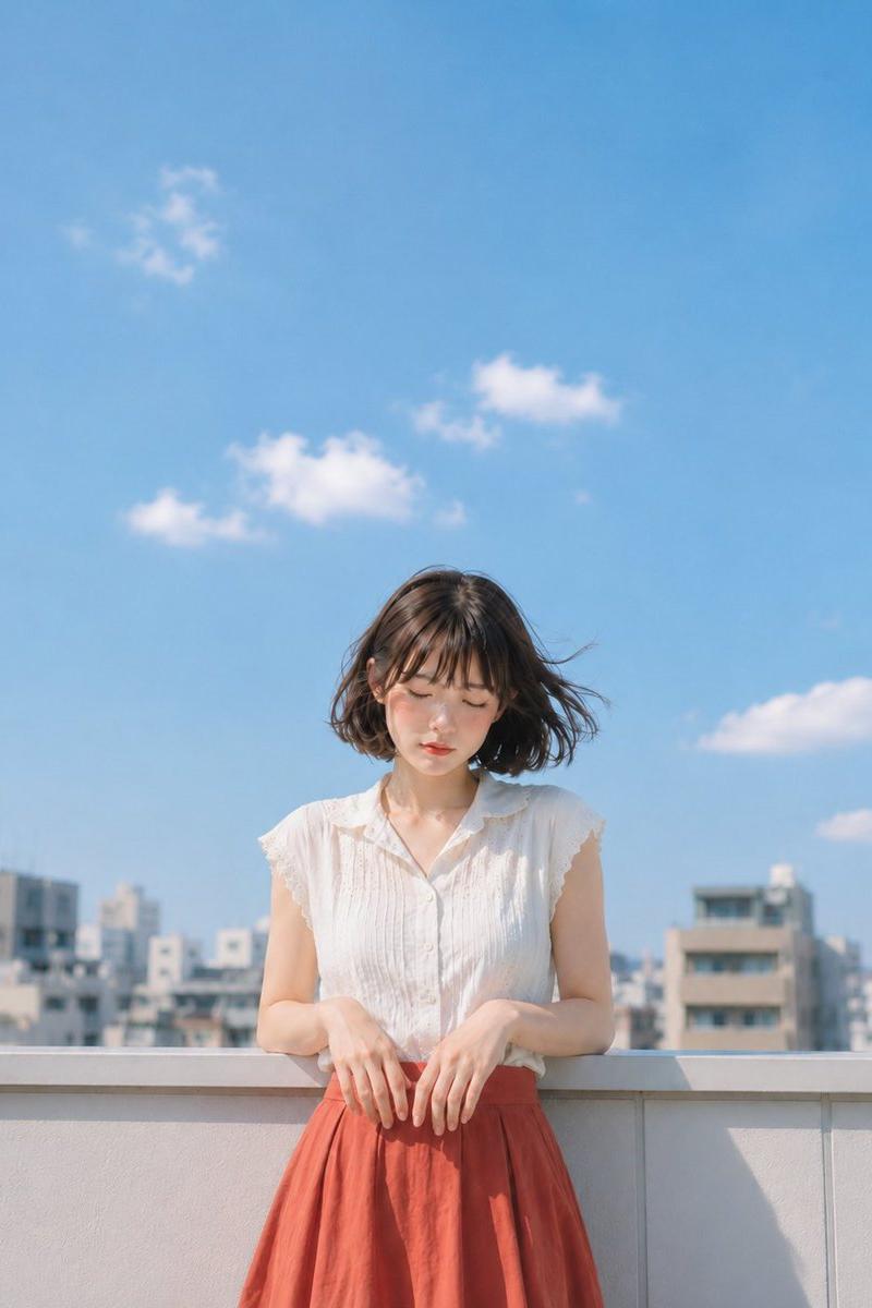 日系夏日天台人像