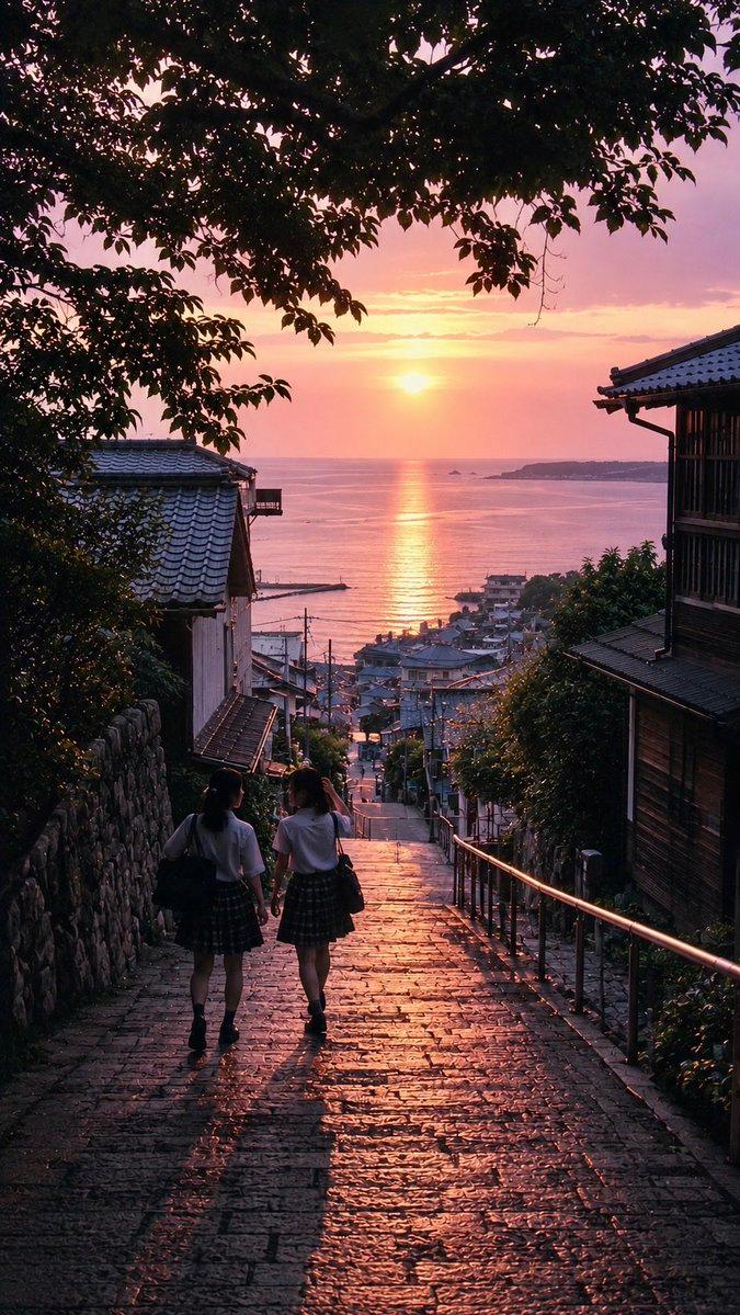 怀旧日式夏日黄昏