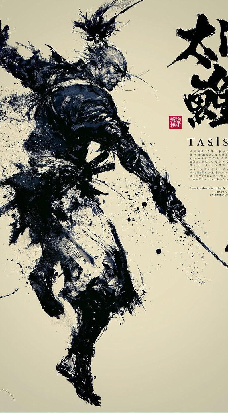水墨武士海报艺术