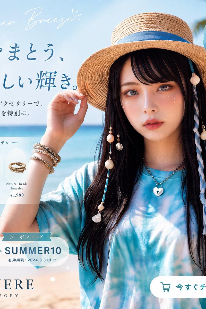 日系夏季配饰广告海报