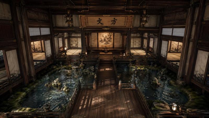 电影感日式寺庙大殿