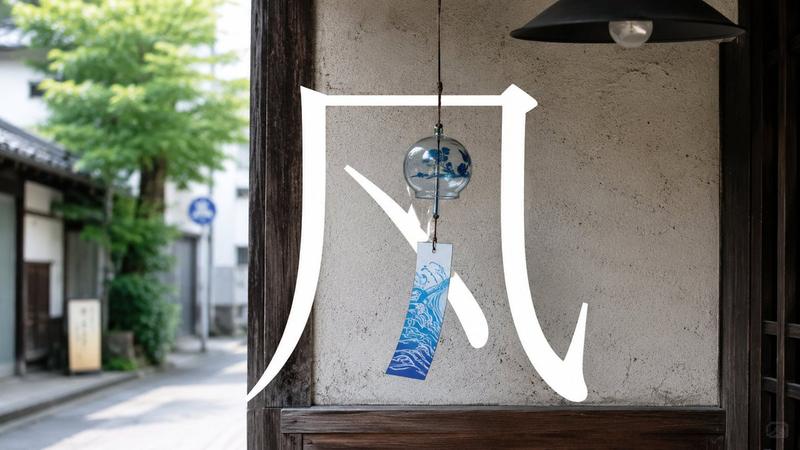 日式风铃书法摄影图