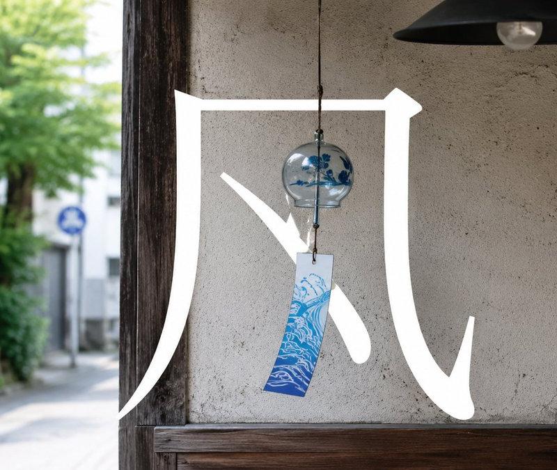 日式风铃书法摄影图