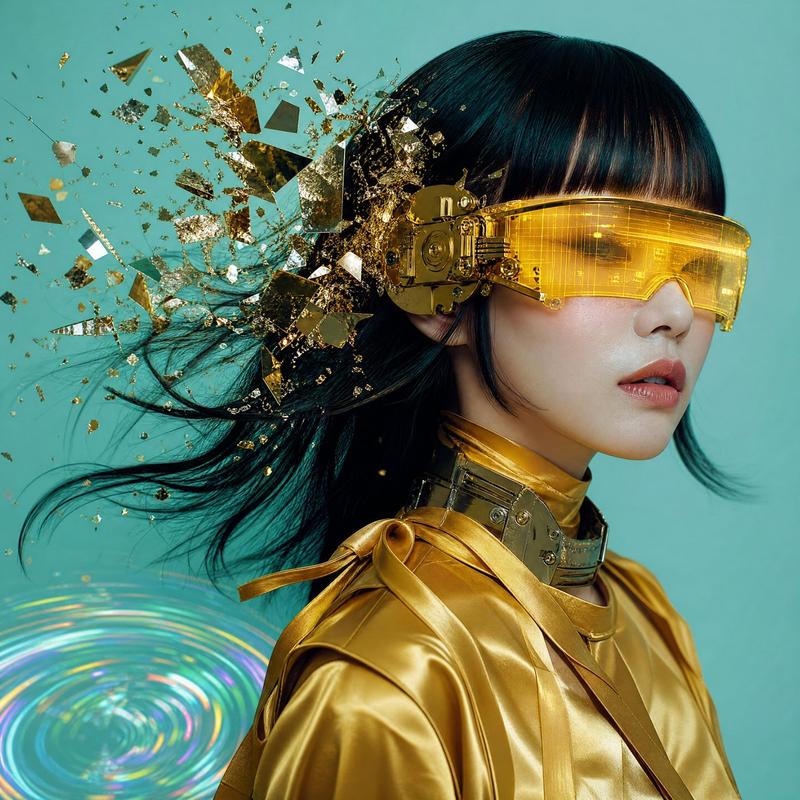 非对称构图的时尚肖像
