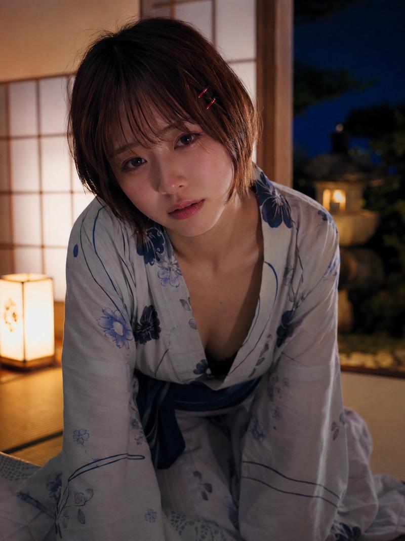超写实日本女性日式旅馆肖像