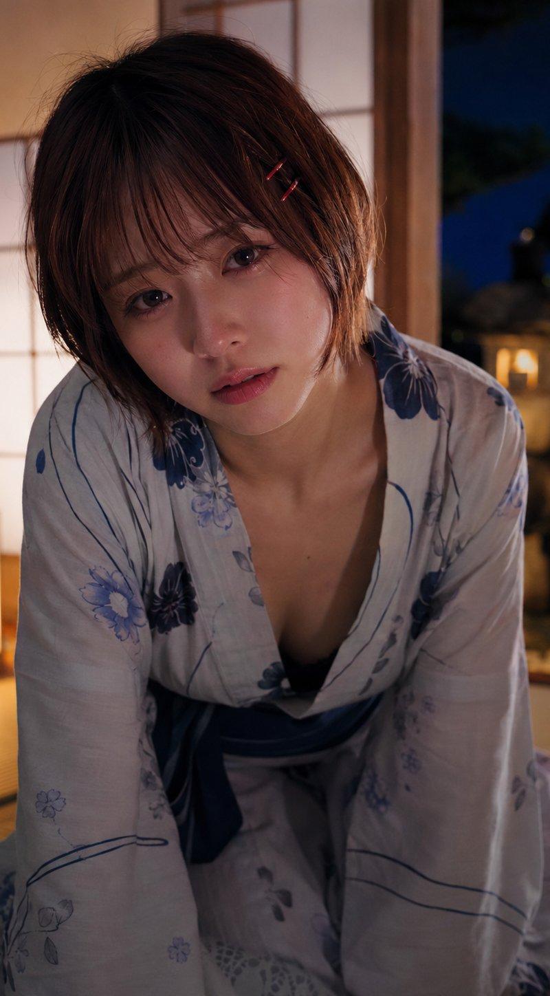 超写实日本女性日式旅馆肖像