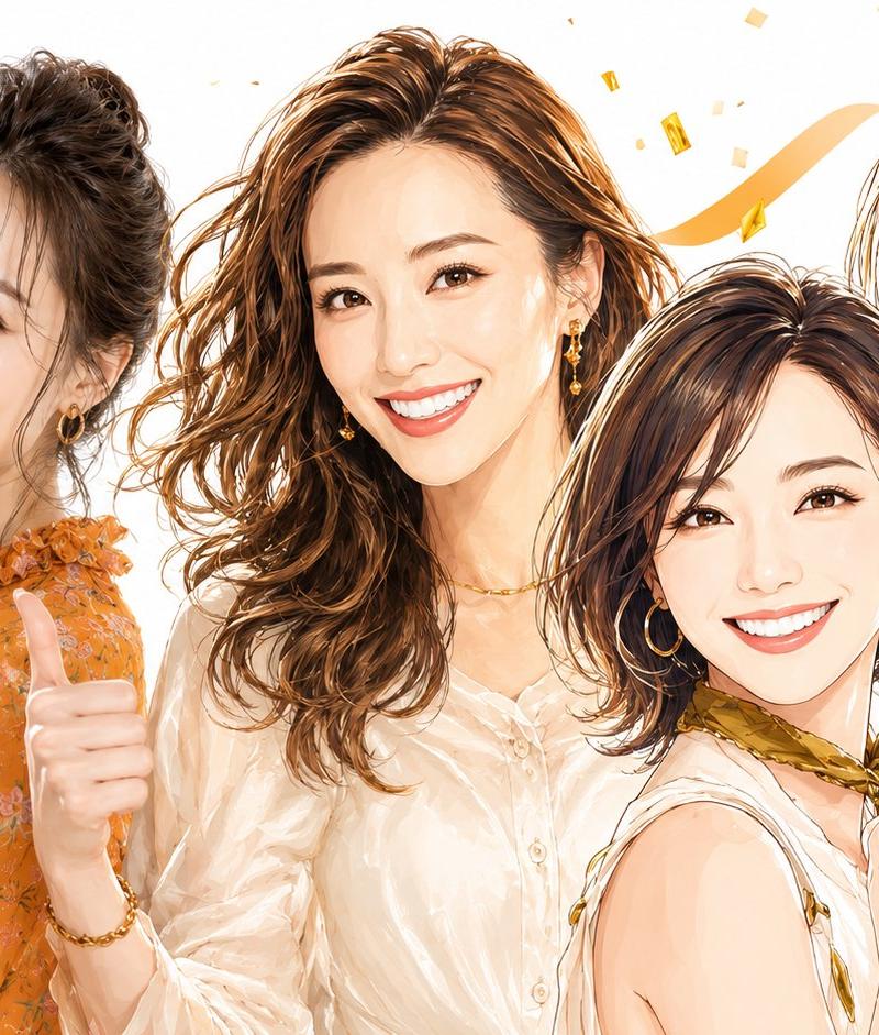 四人时尚庆典肖像
