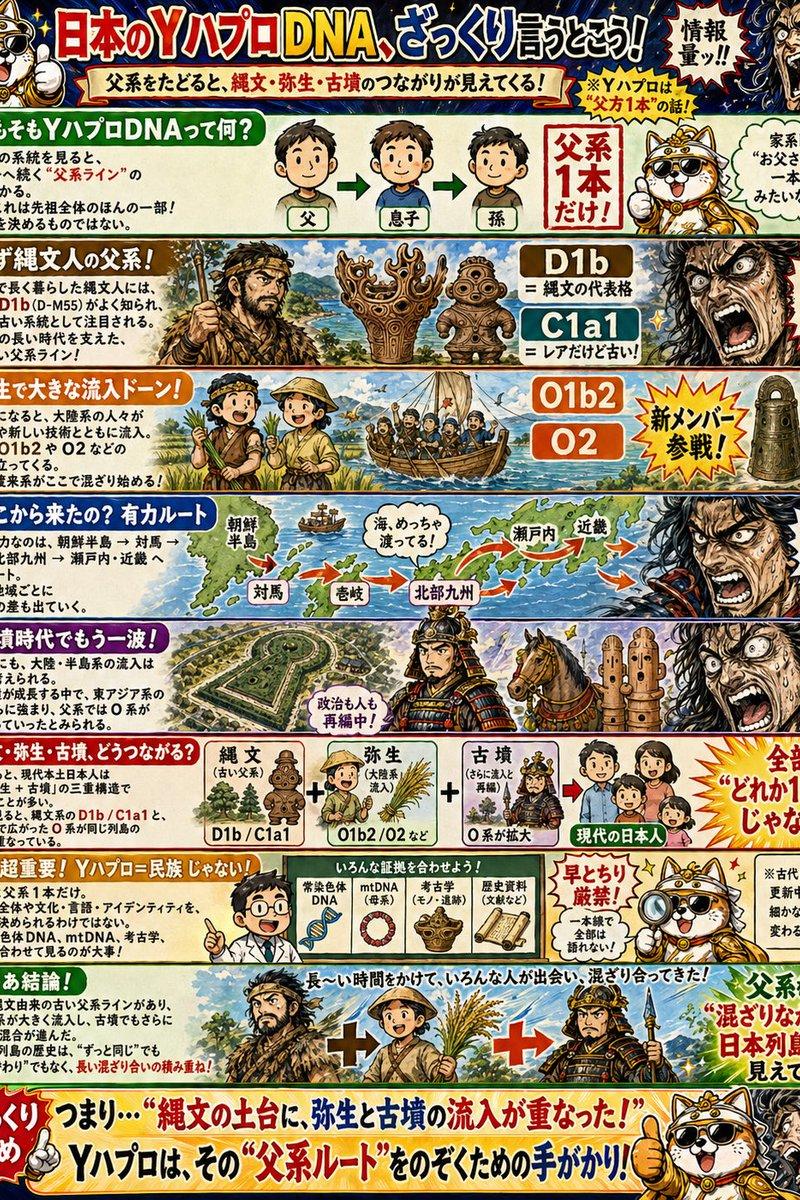 日本 Y-DNA 历史科普信息图海报