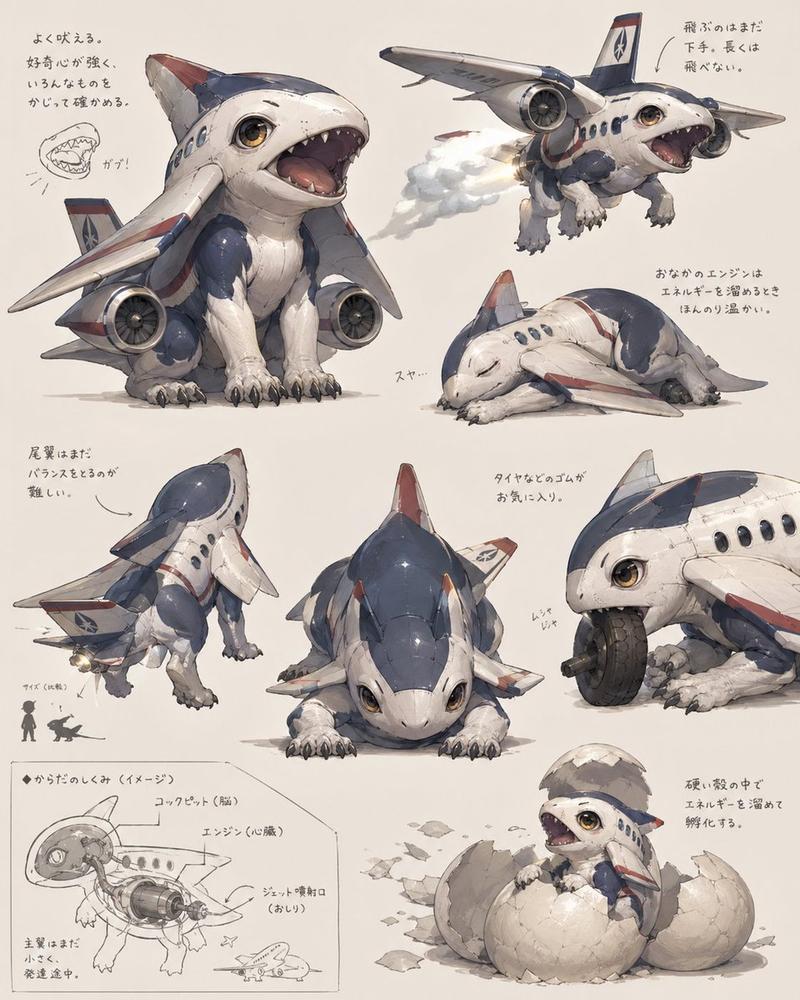 喷气式飞机小狗生物设计图
