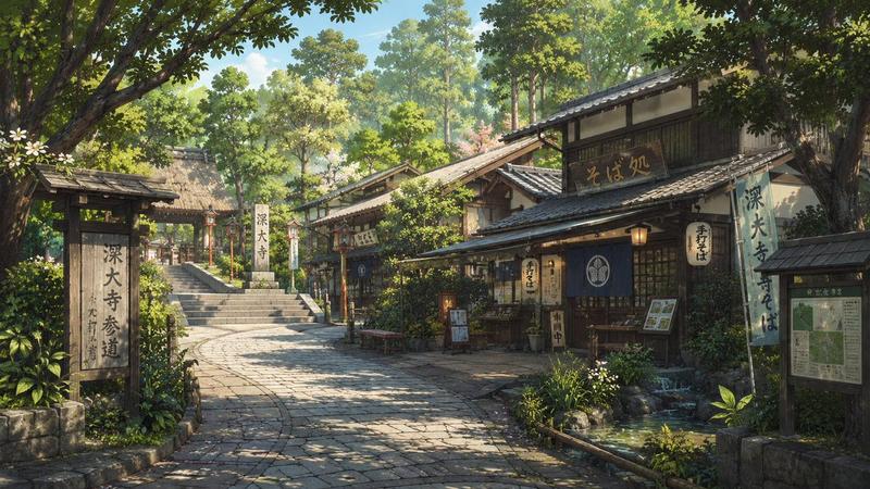 深大寺参道背景