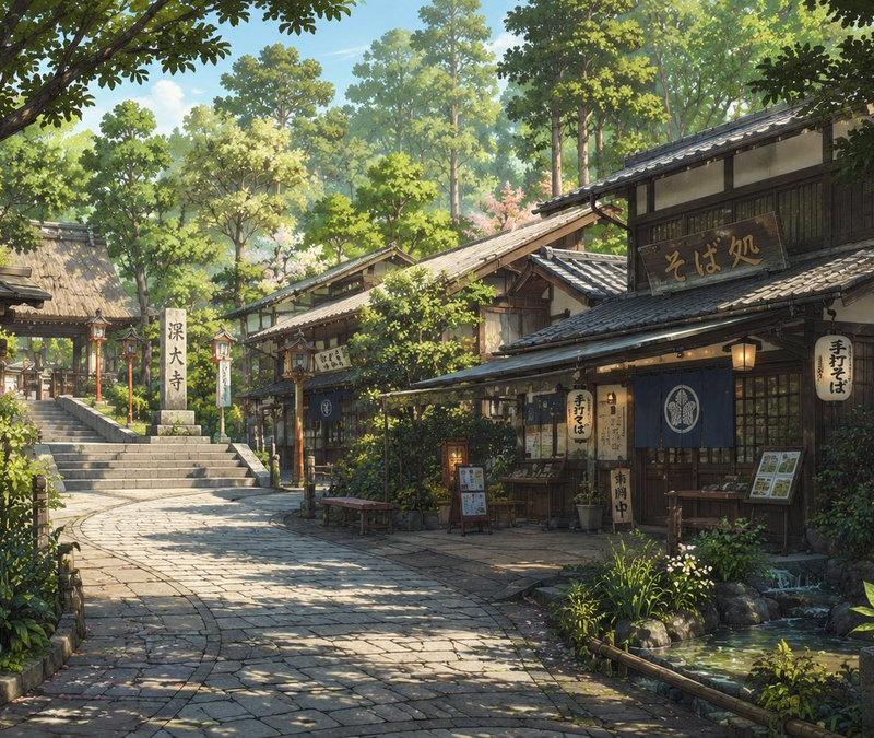 深大寺参道背景