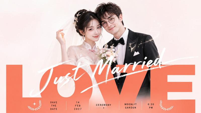浪漫新婚婚礼海报