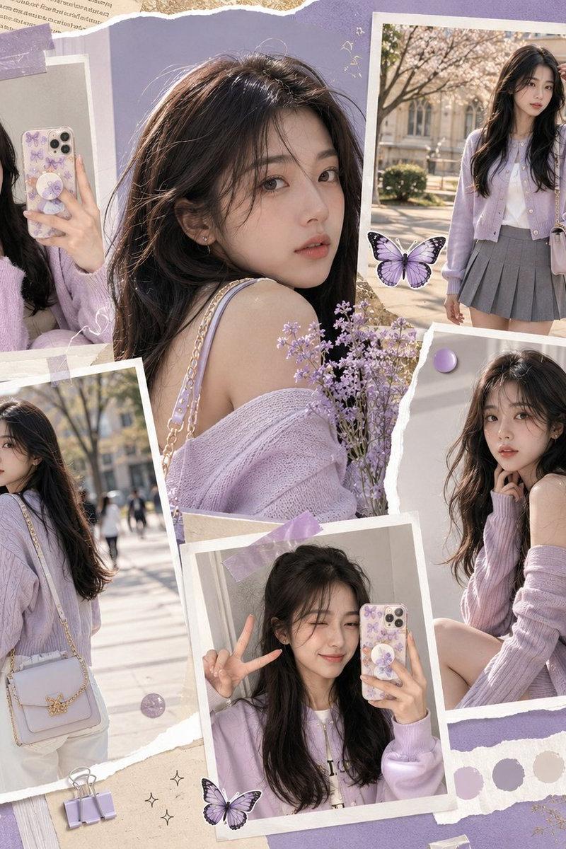 K-Fashion Gen-Z 社交媒体拼贴画