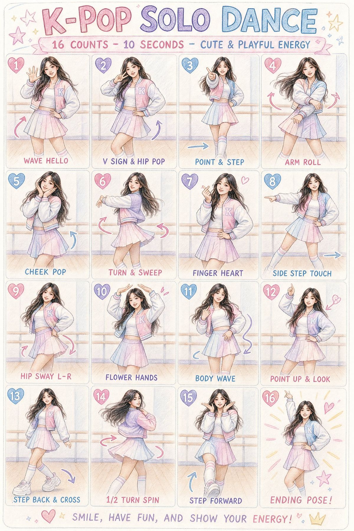K-pop 舞蹈编排信息图