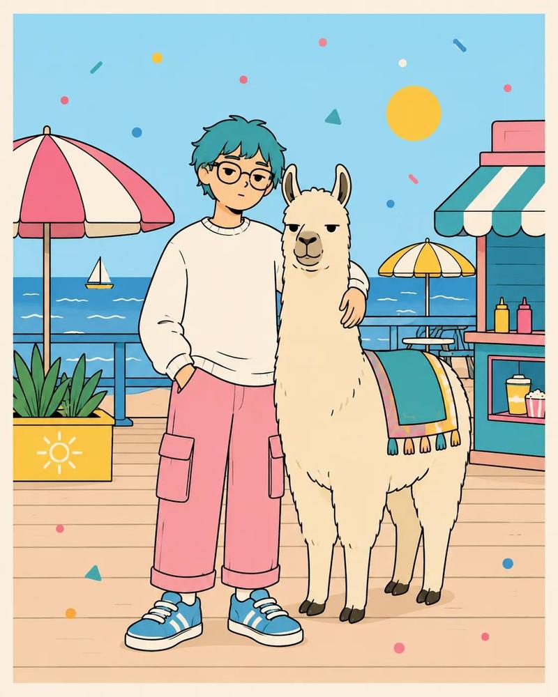可爱极简风马卡龙色涂鸦插画