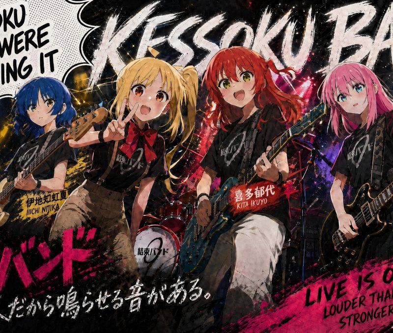 结束乐队 (Kessoku Band) 粗粝感动漫海报