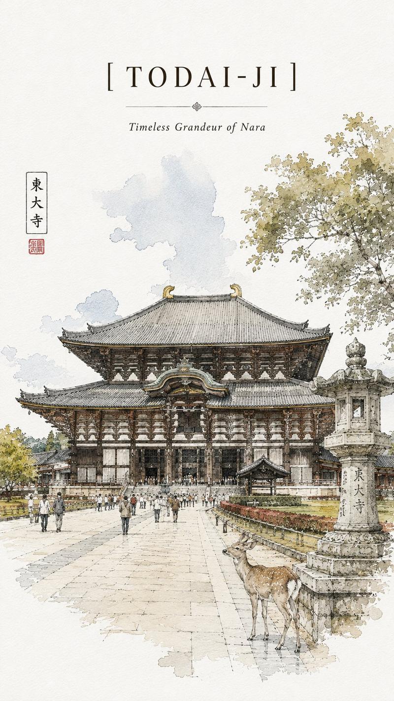 金阁寺旅行写生海报