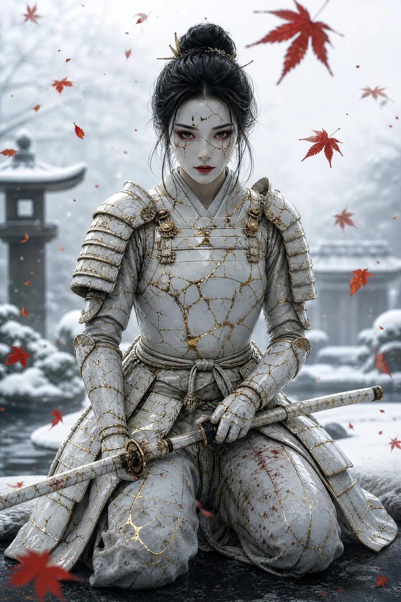 金缮雪中武士肖像