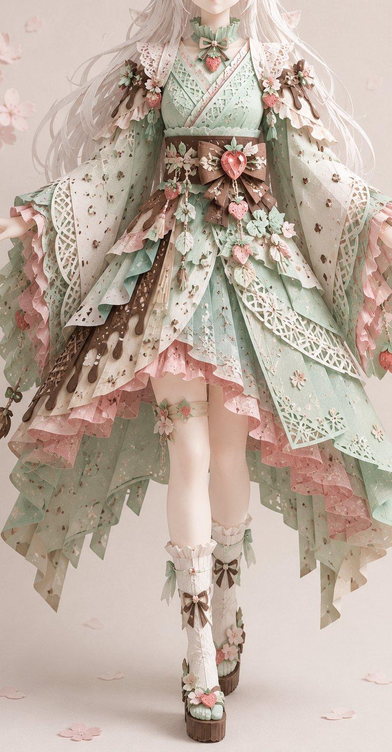 精致的 Kirie 剪纸风格服装