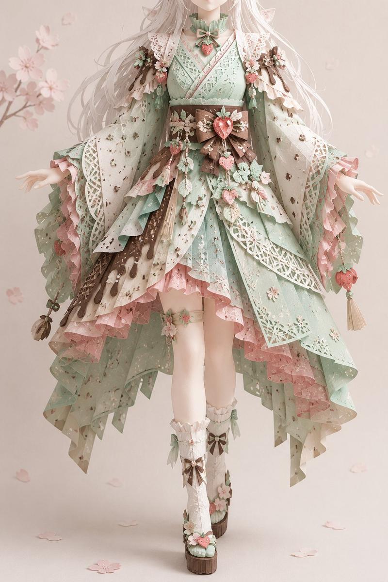 精致的 Kirie 剪纸风格服装