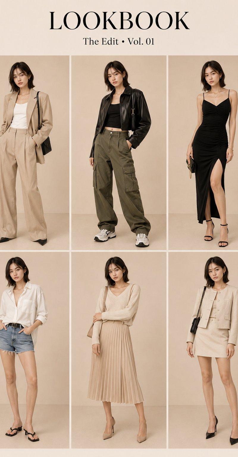 韩系奢华时尚 Lookbook 网格