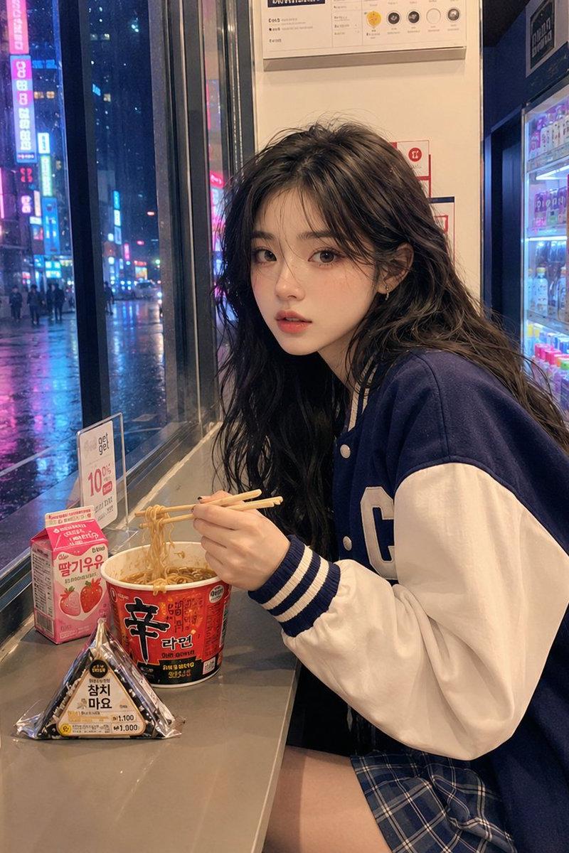 韩国女孩便利店摄影