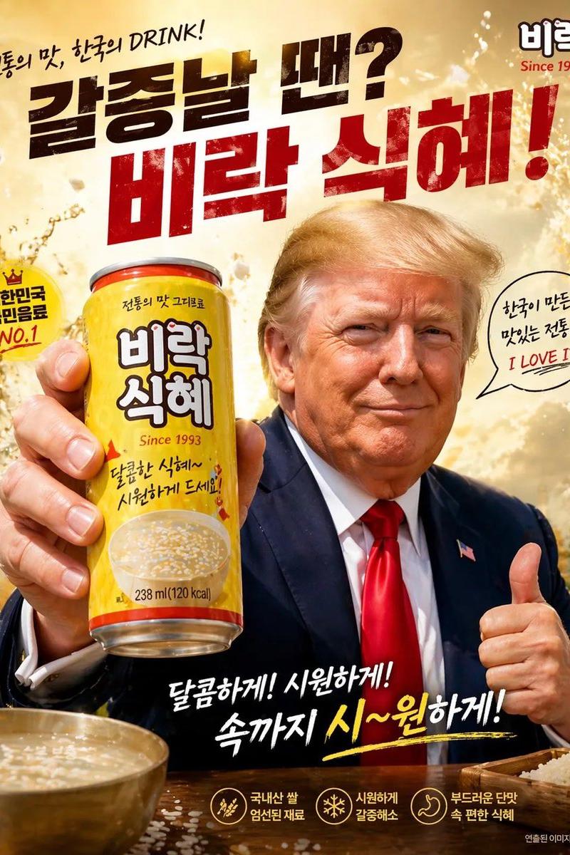 韩式甜米露恶搞广告海报