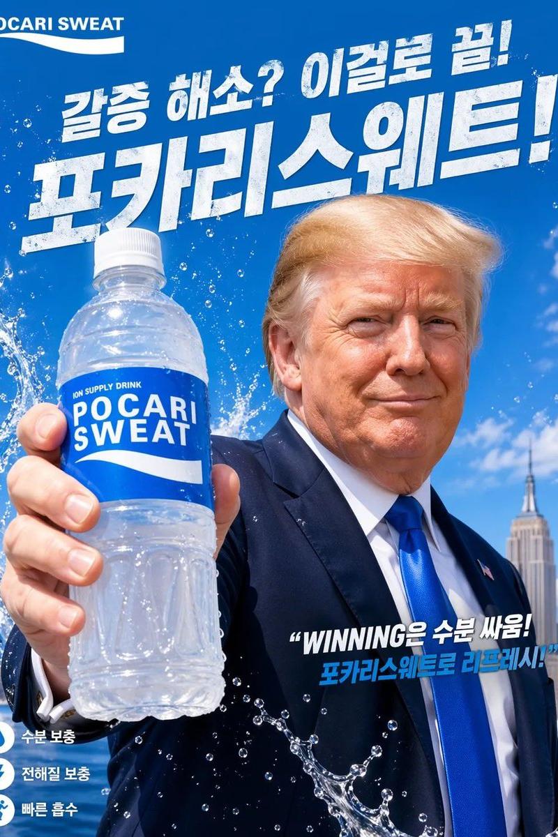 韩式运动饮料名人广告海报