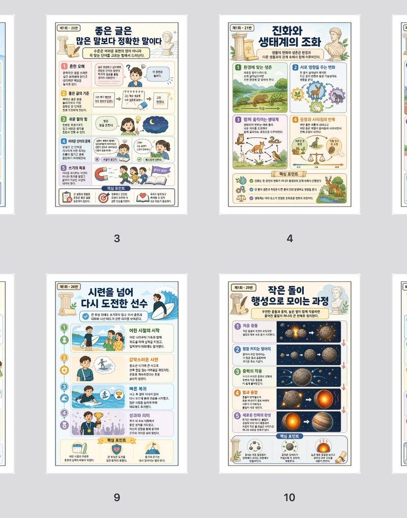 韩语信息图表工作表批处理