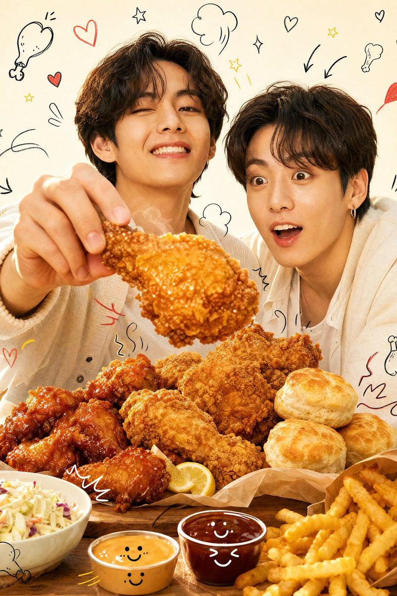 K-Pop Style Food Ad with Doodles